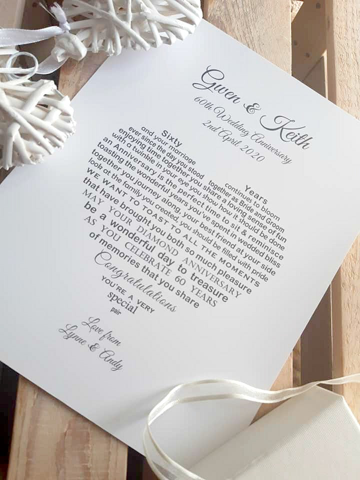 60th Wedding Anniversary - Guest Book: 60 Years Married - Diamond Wedding  Decorations - Guestbook with a beautiful poem from the couple, pages for