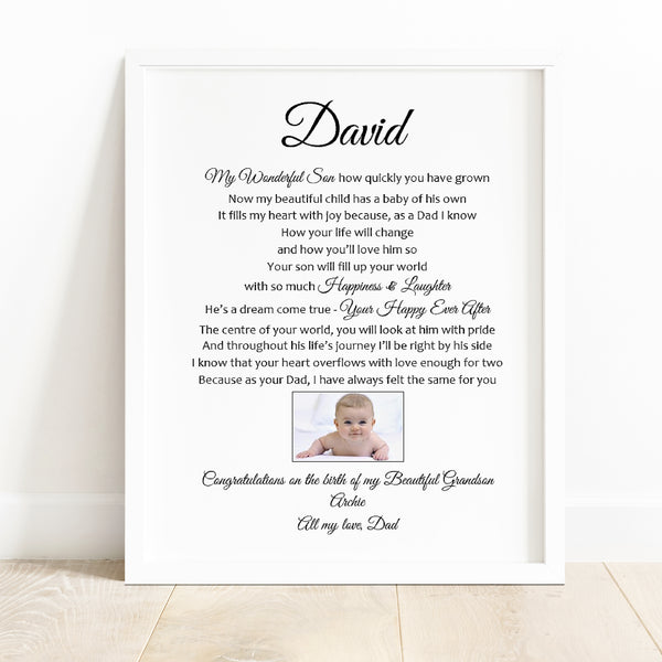 New Grandchild birth gift to Daughter, Son and Partner Pregnancy announcement