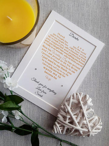 Mother of the Groom gift from Bride -   7x5 Personalised Wedding Poem Print