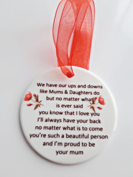 Ceramic Plaque for Family - 3" circle with organza bag