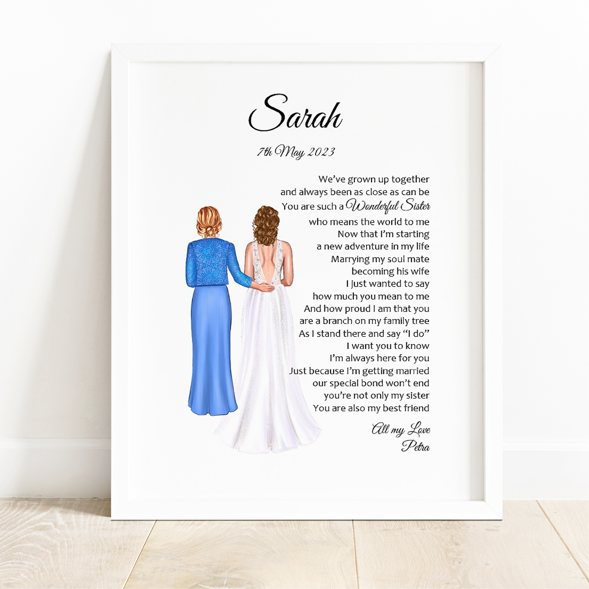 Brother Wedding Gift from Sister - Brother of the Bride Poem Print ...