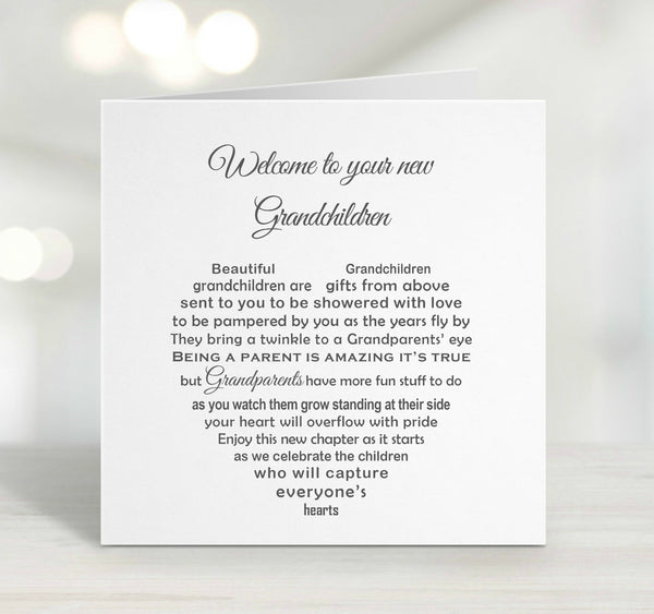 New Grandparent Card - New Grandchild card, Twins card